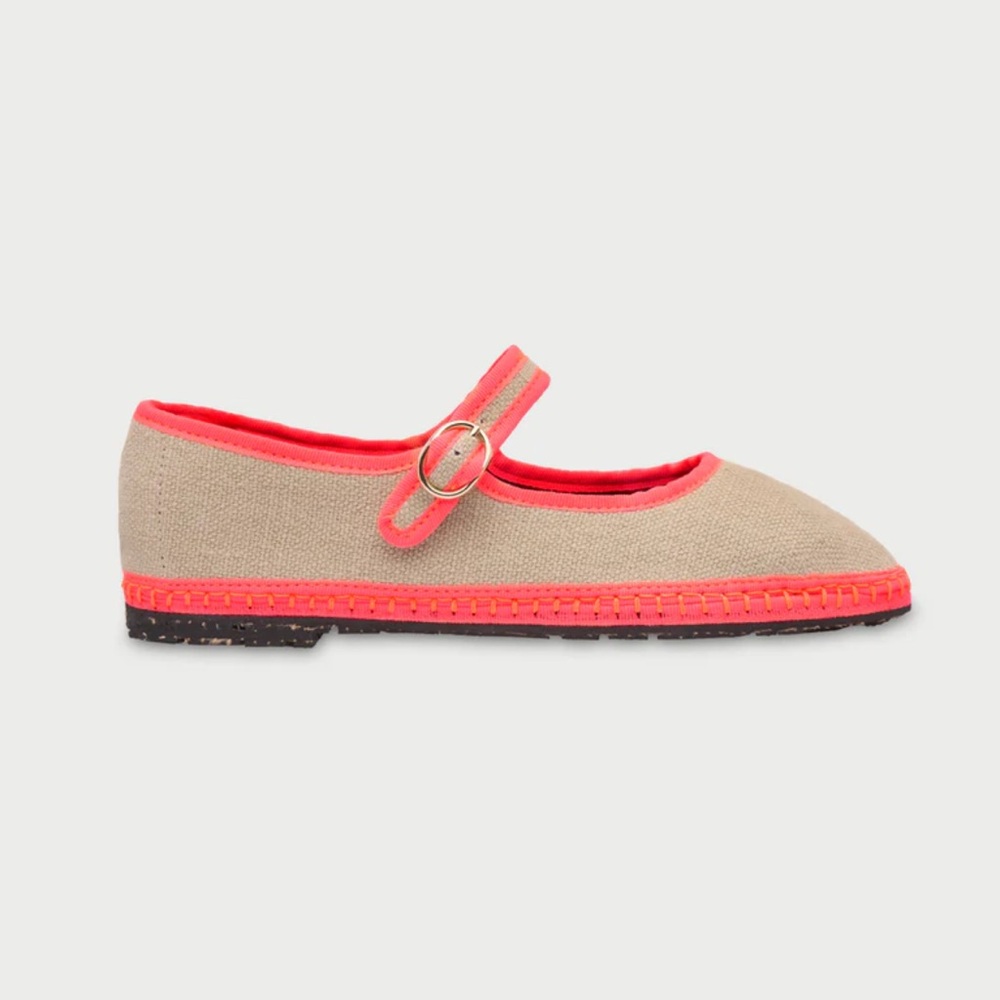 Stylish Beige and Pink Women's Mary Jane Shoes